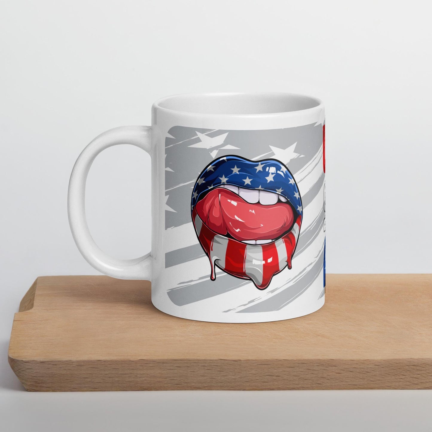 USA Flag "Lick my Lips" Twin Colored on a American Flag